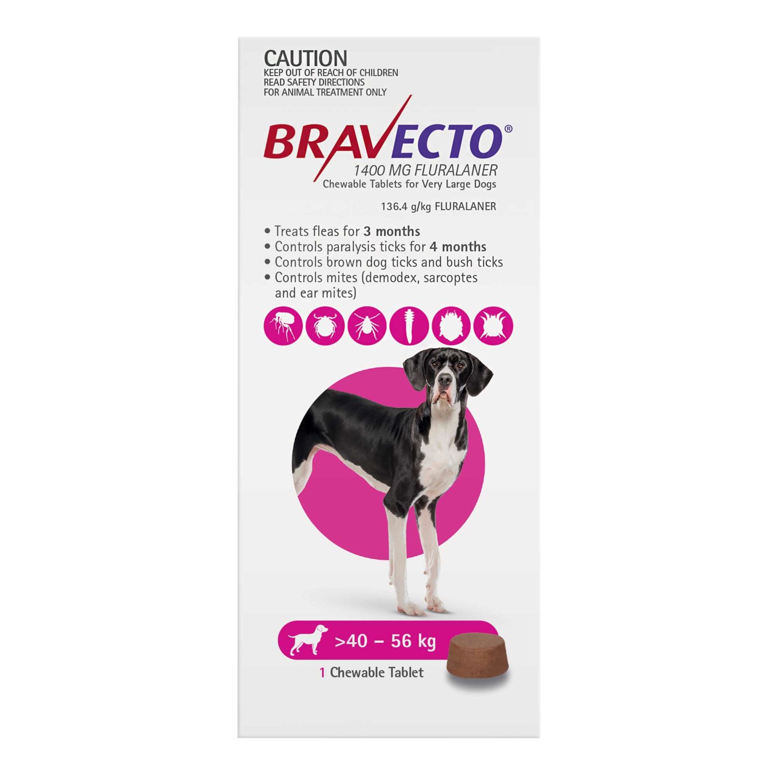 Bravecto 3-Month Chews for Very Large Dogs 40-56kg – Saud Karam